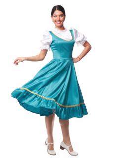 Folk dance dress «Quadrille» turquoise